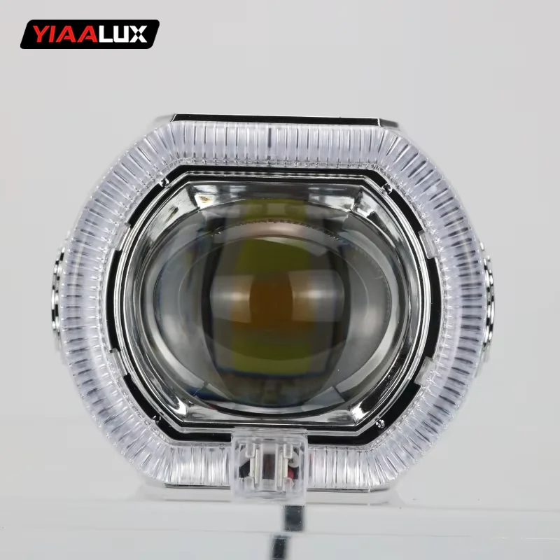 Motorcycle 2.5 Inch Led Built-In Headlights Full Ring Devil'S Eye Lens High and Low Spotlights Universal Headlights details