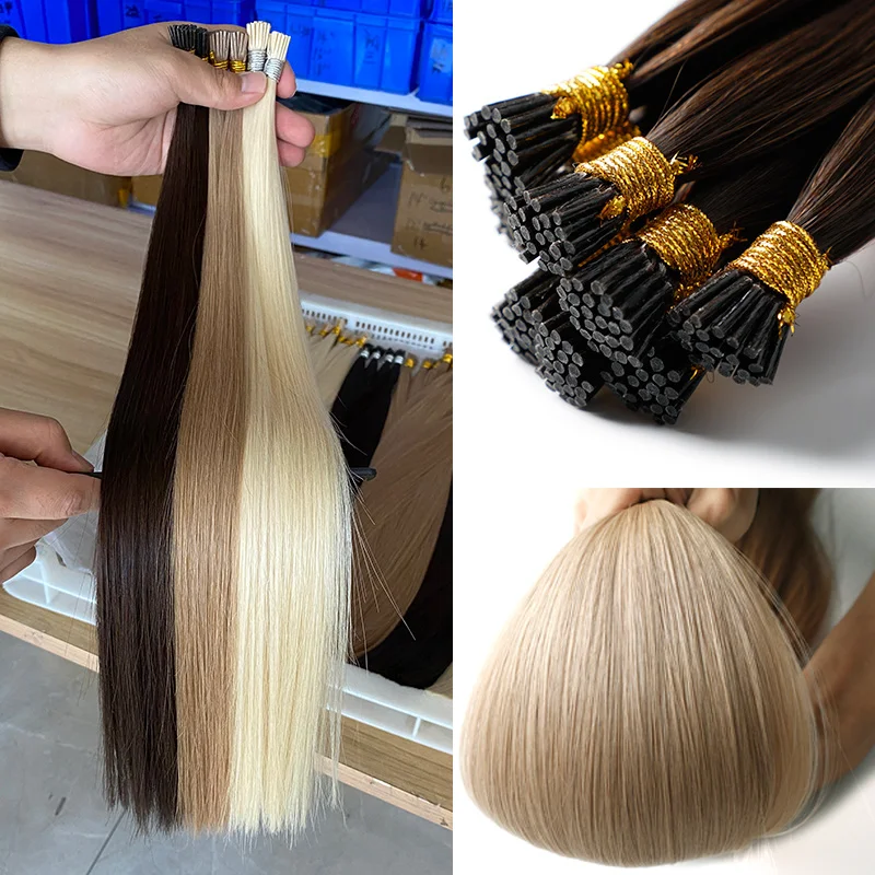 LeShine I Tip Human Hair Extension Dark Brown Prebonded 100% Remy i-Tip Hair Extensions Natural Remy I Tip Hair Extension supplier