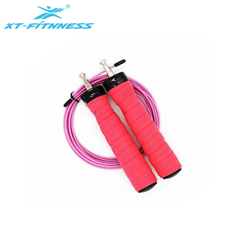 Professional Adjustable Steel Cable Pink Speed Strong Skipping Weighted