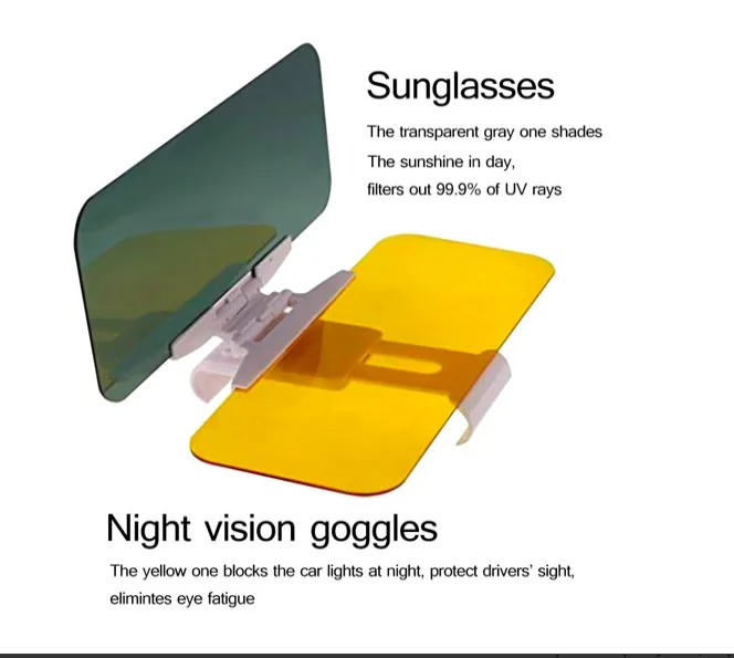 Zone Tech Day and Night Anti-Glare Car Windshield Visor - Premium Quality  Universal Sunshade and Night Vision Anti-Dazzle Windshield Driving Visor