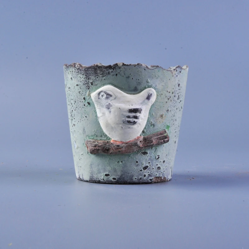 Antique Ceramic Candle Holders with Bird Home Decoration Pieces