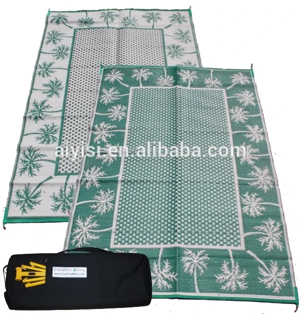 Patio Rug Caravan Mat 100 Polypropylene Tubing Weave With Polyester Binding For Outdoor Patio