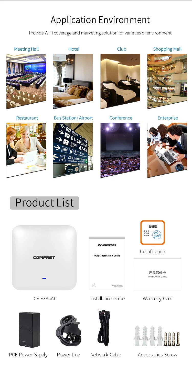 Hot Selling Comfast Cfe385ac Industrial Grade 2200mbps 11ac Dual Band Wifi Modem Wireless