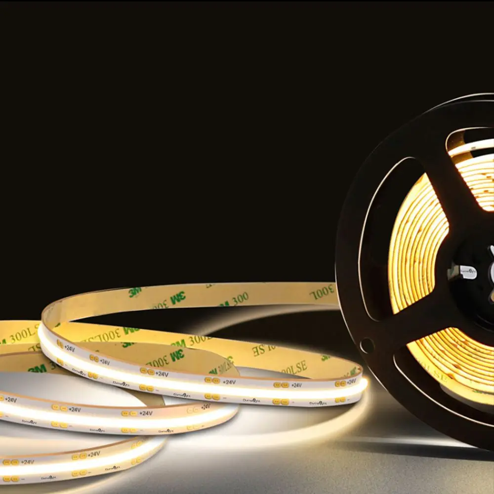 Ready to ship manufacturer waterproof strip light flexible 378 warm white 3000K 4000K COB led strips light