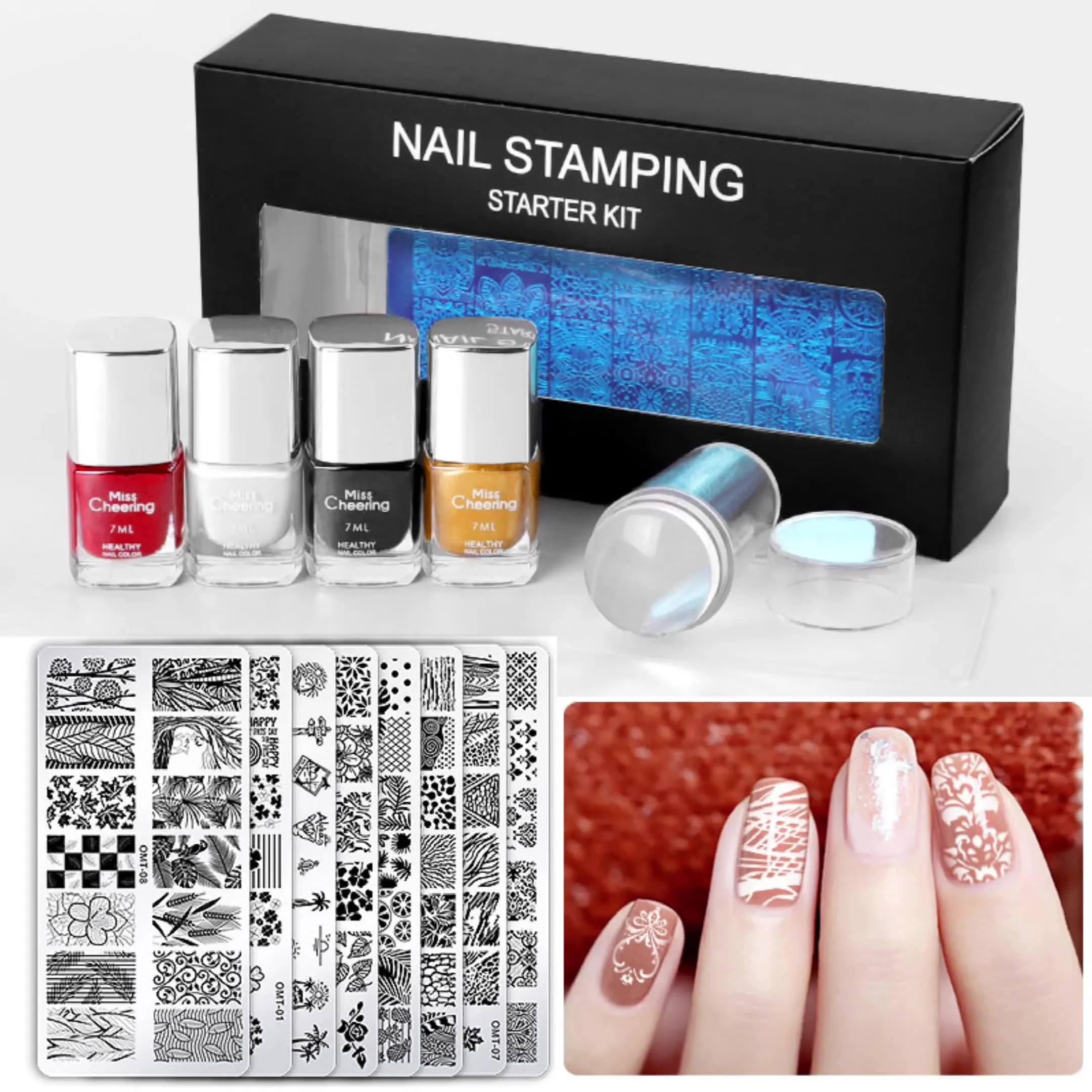 New Nail Stamping Templates And Stamping Nail Polish Stamper And