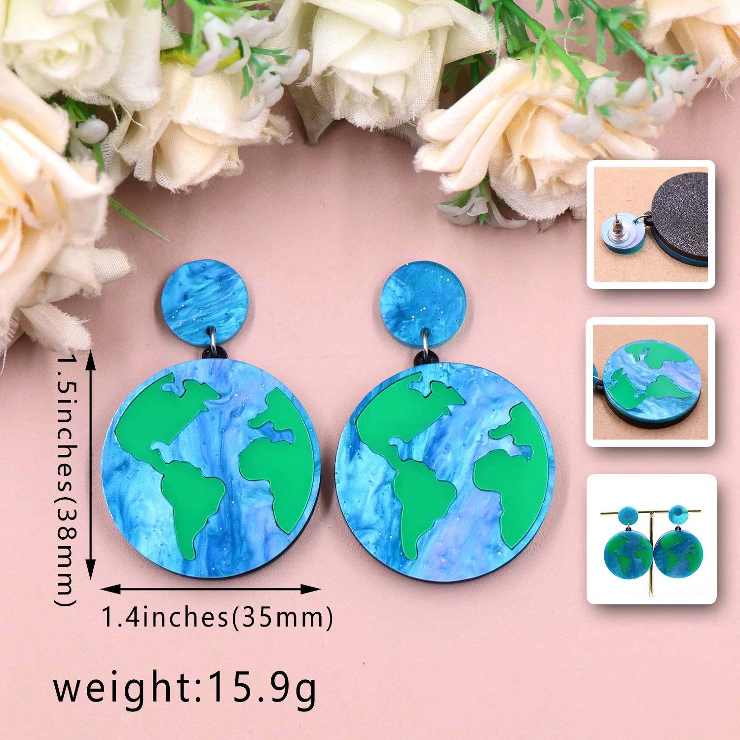 ERS804ER1734 1pair Top fashion CN Drop Earth TRENDY Acrylic earrings Jewelry for women details