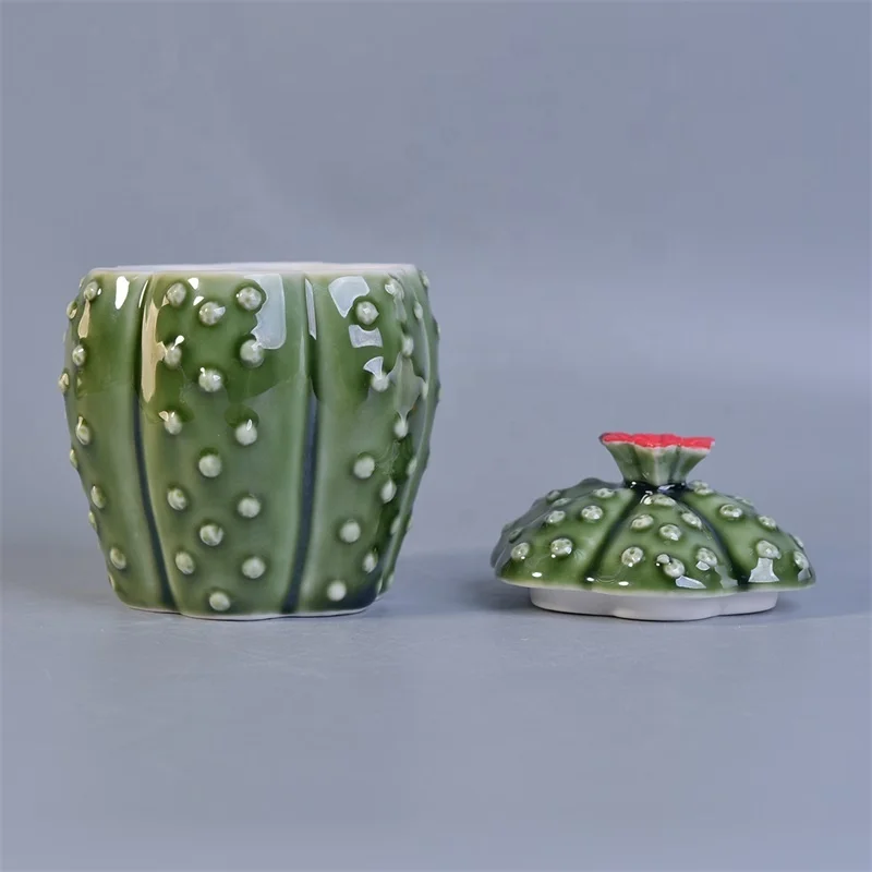 Luxury ceramic votive candle jar with cover