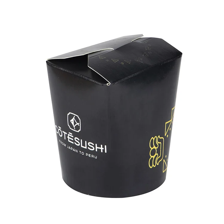 Take Away 16oz 26oz 32oz Biodegradable Round Bottom Disposable Food Container Noodle Fried Chicken bucket Paper Pasta Box