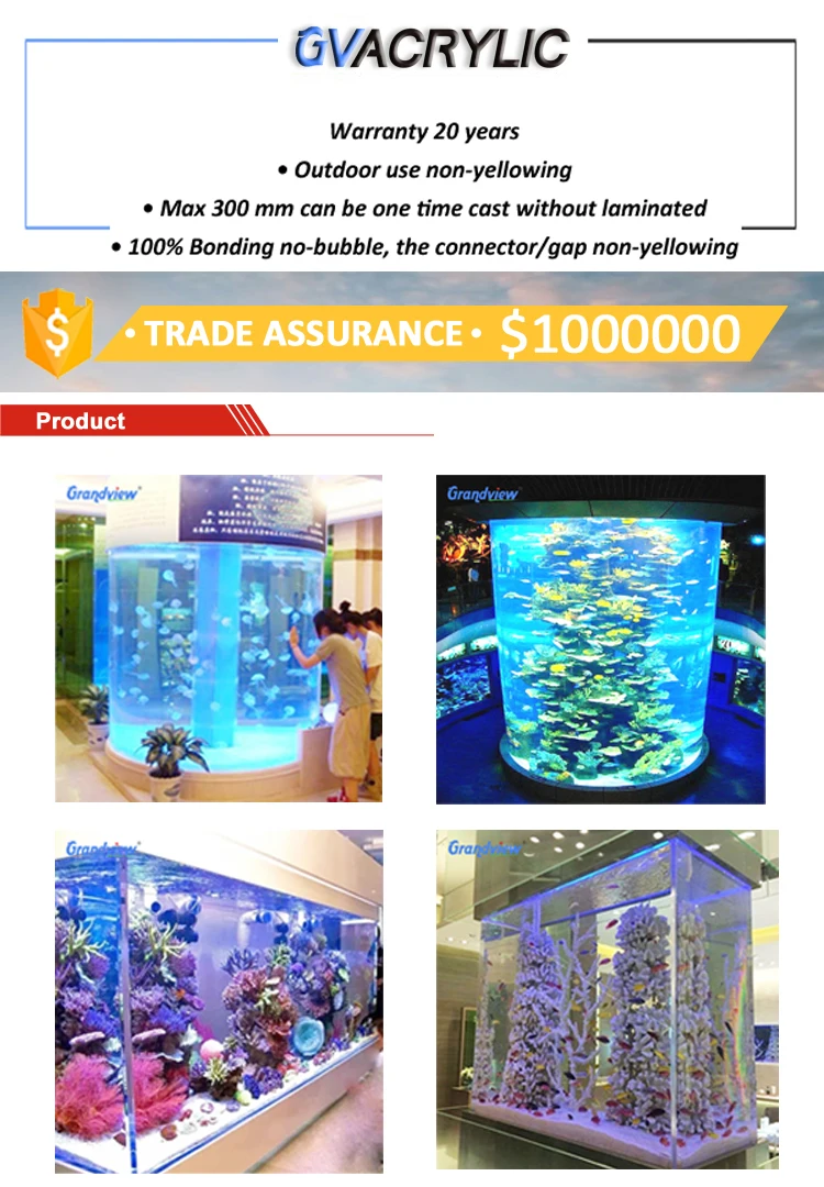 Single Time Cast Acrylic Aquarium Panel Large Acrylic Fish Tank