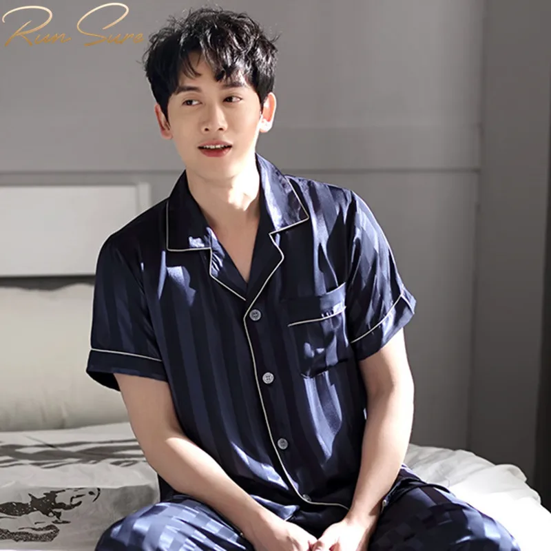 Wholesale Luxury 19mm 100% Silk Men's Silk Pajamas Sleepwear