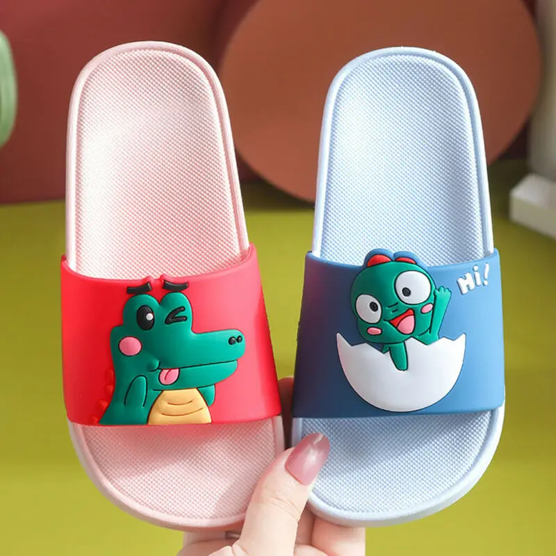 
Toddler Infant Kids Slippers Baby Girl&Boy Cartoon Dinosaur Shoes House Slippers 