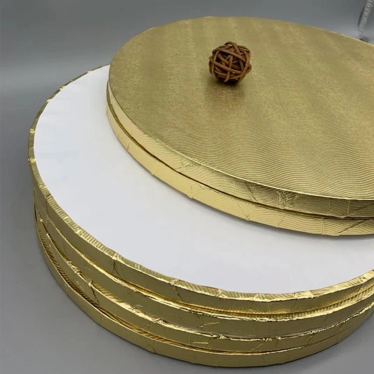 Made In China Food Grade High Quality Gold Foil Round Thick Cake Board