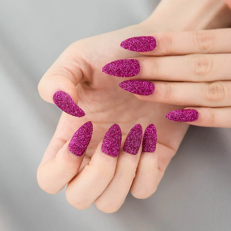 glitter press on nails 3d