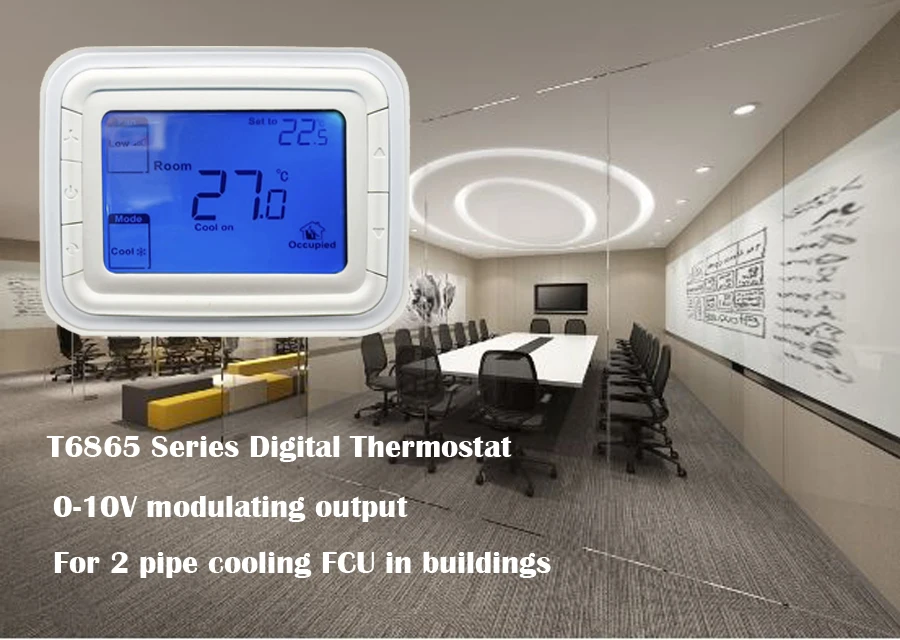 T6865 Series Honeywell Large LCD Digital Fcu Room Thermostat for