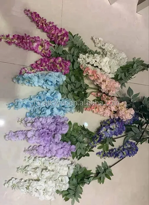 Fc5001factory 3 Branches Artificial Wisteria Silk Hanging Flowers For Sale Buy Silk Flowers