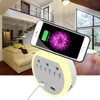 USB wall charger charging station socket shelf power socket with night light