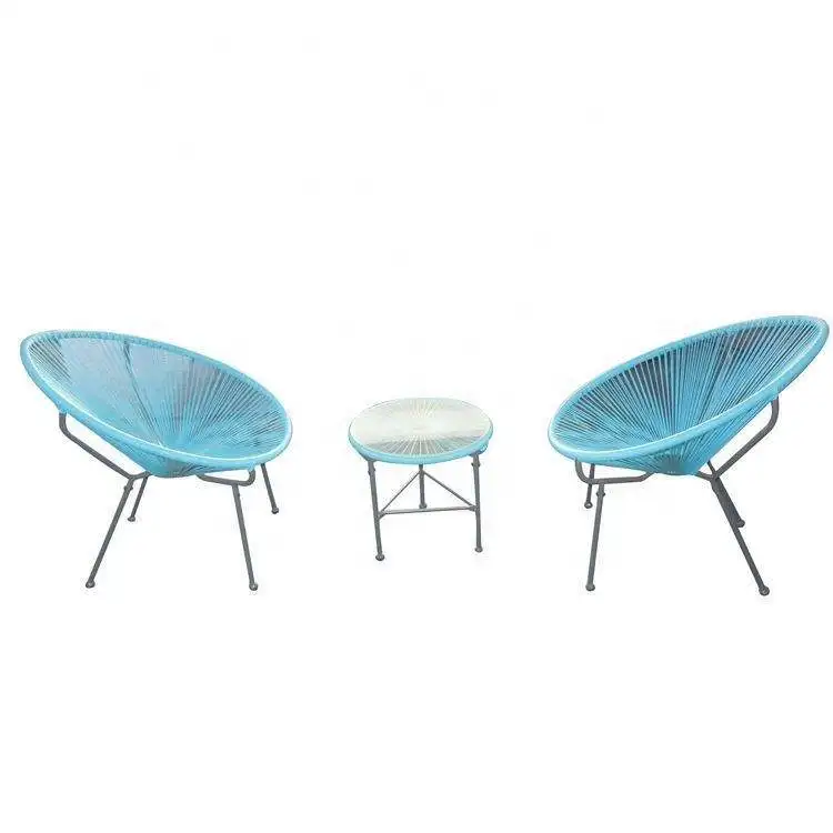 product asian style exposed tube acapulco chair rattan wicker coffee table set outdoor furniture with tropical design flair-3