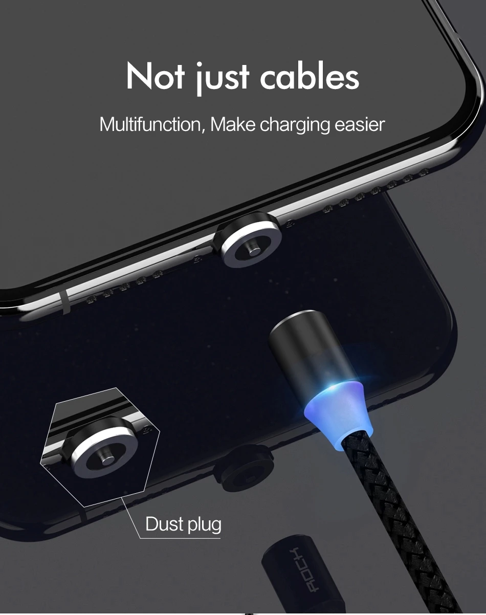 Custom Mobile Phone Fast LED Micro 3 in 1 Type C Magnetic Charging Data Losenda USB Cable - ANKUX.COM
