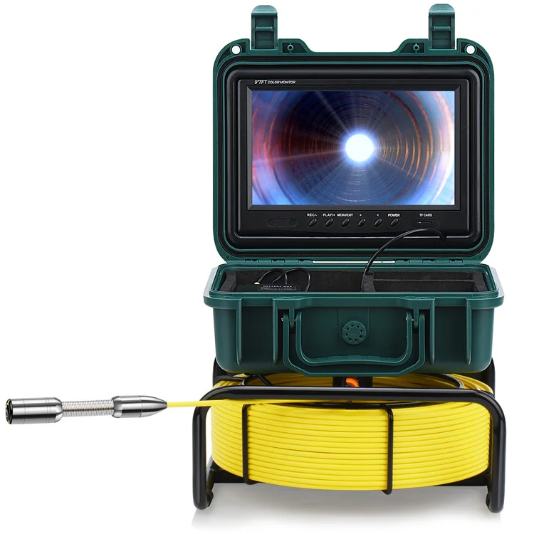 Sewer Camera 9Inch HD 1080P Screen 23MM Camera Head Pipe Camera Inspection 16GB DVR Video Recording 20M/30M/40M/50M  manufacture