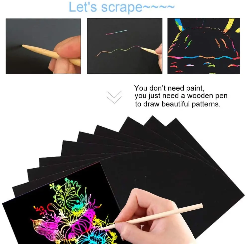 Magic Rainbow Scratch Art Set Creative Scratch Painting Paper Buy