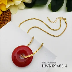 Popular Round shape different colors hawaiian gemstone gold chain jade necklace