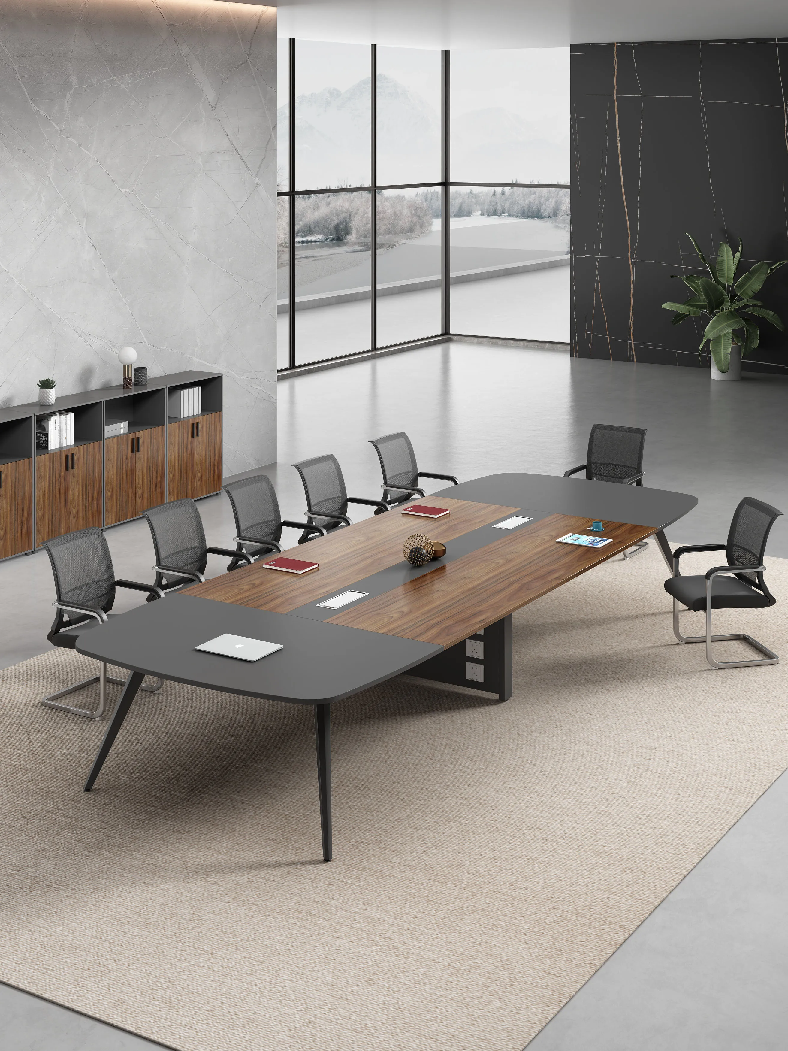 Modern Simple Good Quality Steel Frame Conference Table In The Office ...