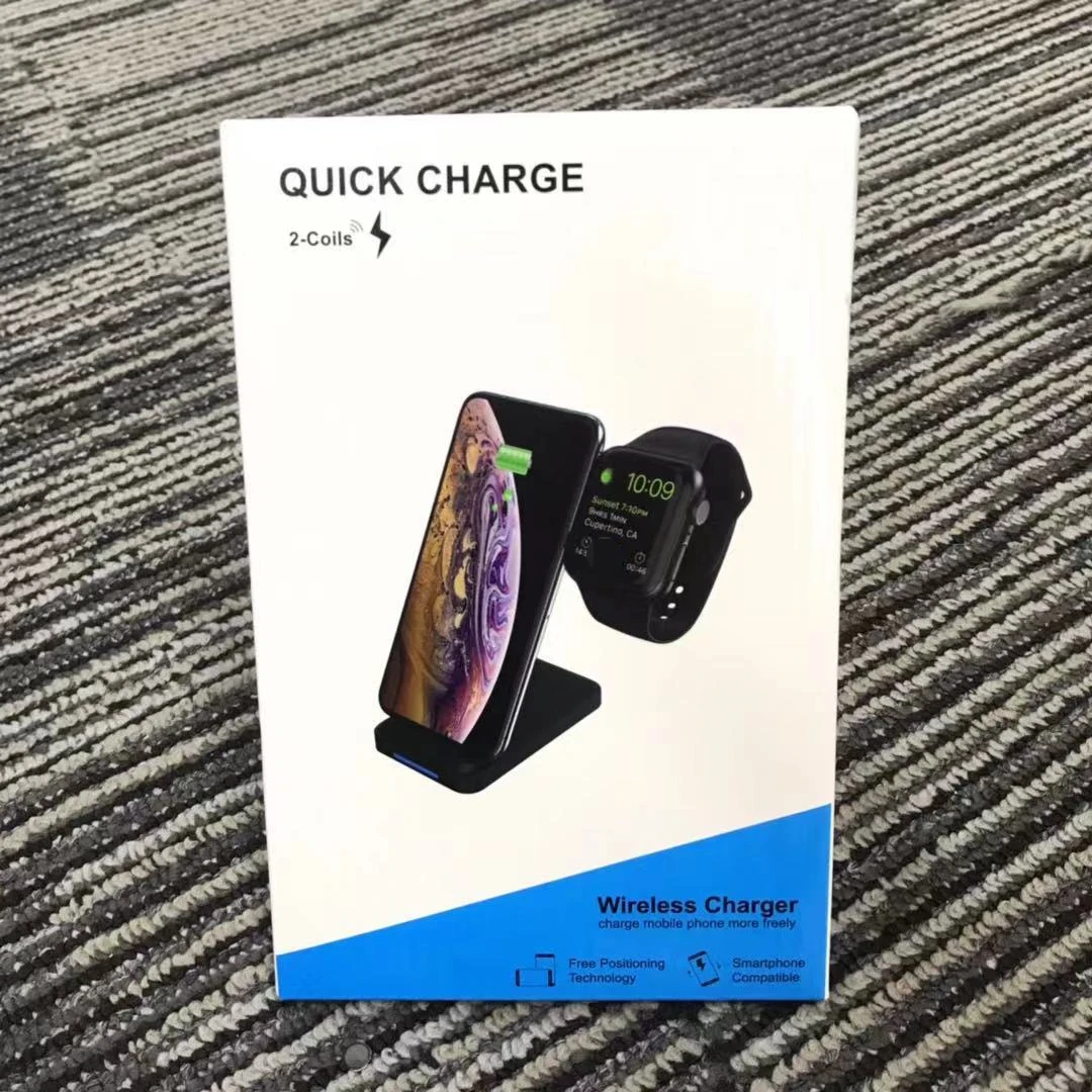 2 in1 Wireless Charger Dual Charging Units For smartwatch wireless charging stand