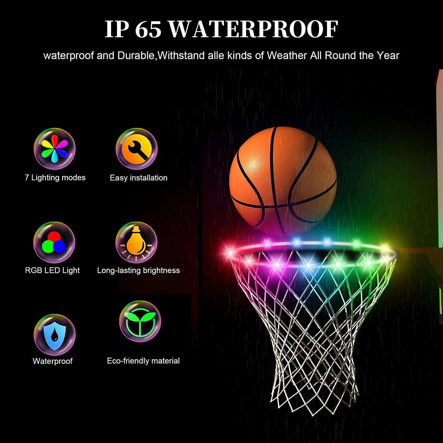 Led Basketball Rims Factory Solar Led Strip Light 5ft for Mini Basketball Rim Outdoor Solar ...