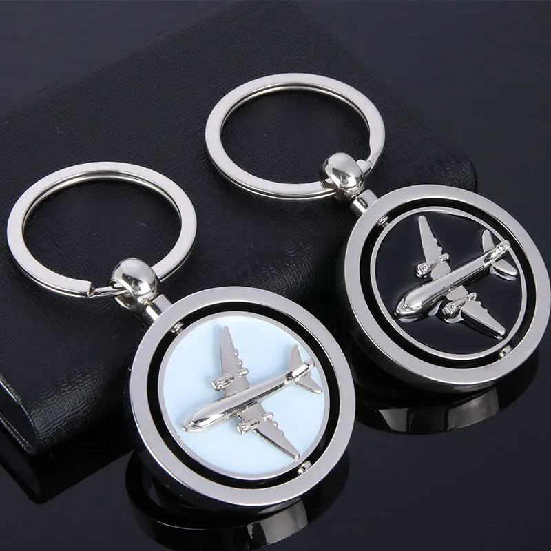 Promotional Gifts Custom Metal Rotatable Keychain Spinning Airplane