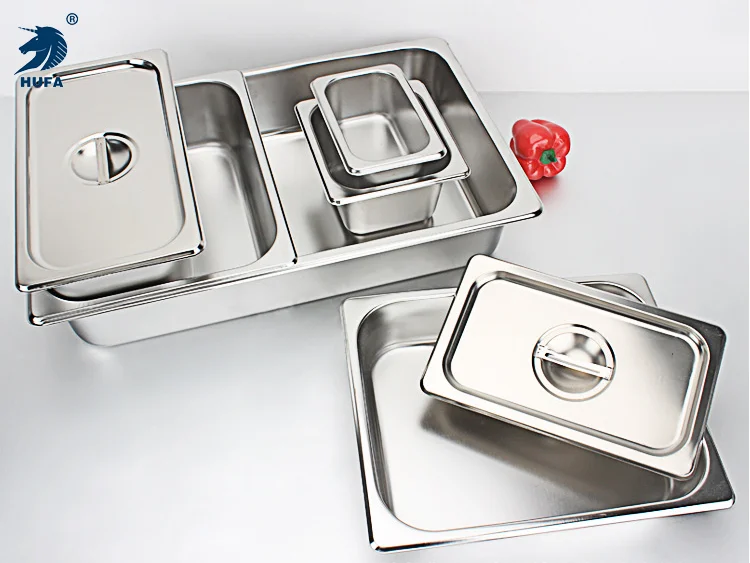 1/2 20cm Depth European Style with Reinforced Edge Gastronorm Pan 201 Stainless Steel GN Pan