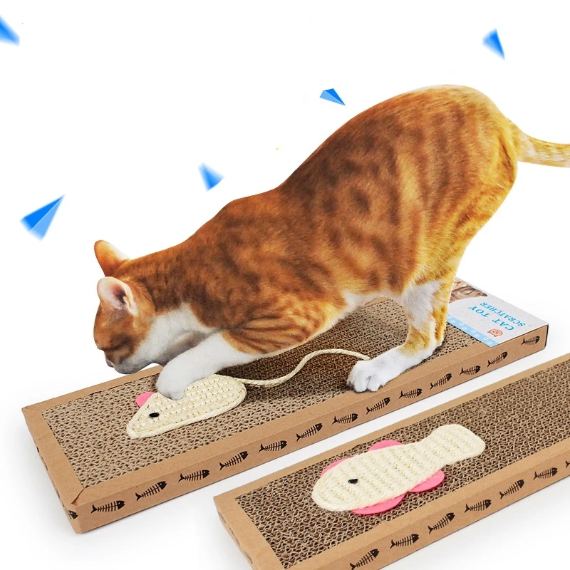 Sisal corrugated paper catnip cat scratcher cardboard scratching pads pet toy