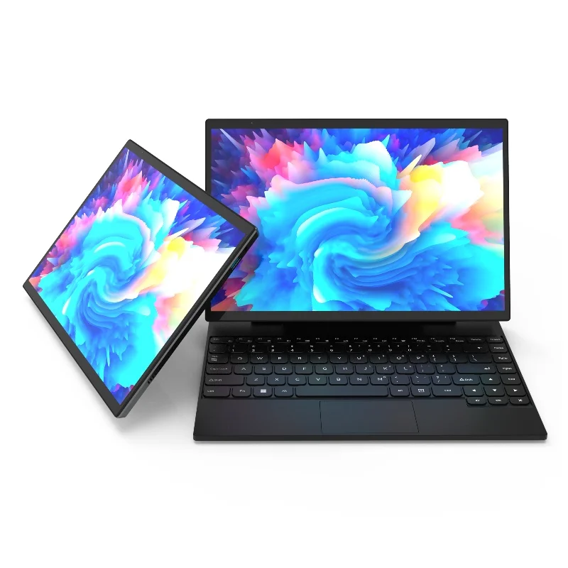 Side-by-side comparison of 14-inch, 16-inch, and 17-inch laptop profiles showing bezel reduction and aspect ratio differences