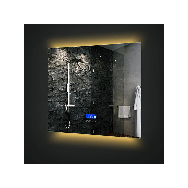 High quality modern wall-mounted Smart bathroom mirror with LED lights and audio speakers