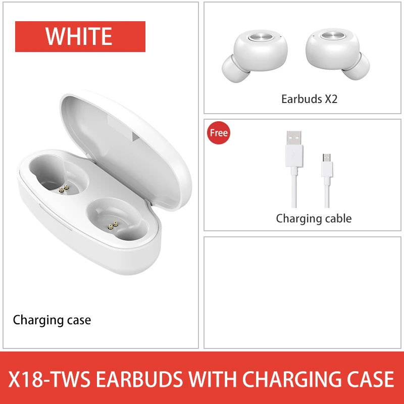 New Business Ideas Europe Earphone & Headphone 5.0 True Earbuds Wireless X18 TWS Earbud Wireless Headphone - ANKUX.COM