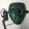 Halloween LED Masks Funny EL Flash Matte Masks For Cosplay Party Dumb Bloody Fun Mask For Adults