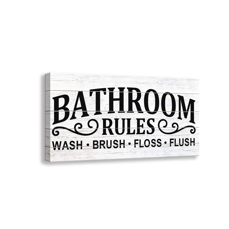 Vintage Bath Canvas Art Rustic Rules Prints Signs Framed Bathroom Wall Decor Buy Wholesale Custom Parlor Ornament Retro Style Wood Signs Beautiful Office Decoration Plain Black Alphabet Wood Sign Handmade Home Door Decoration