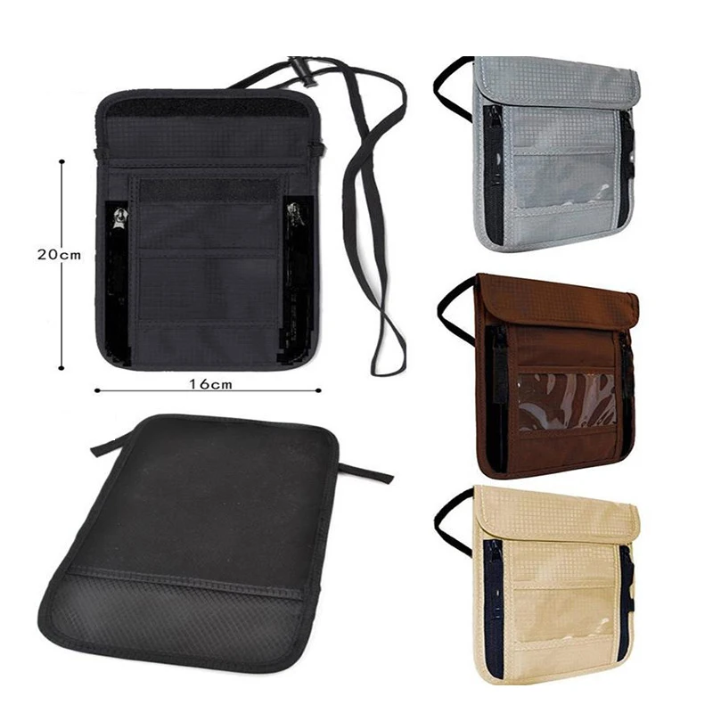 Custom Family Passport Bag Id Card Travel Neck Pouch Men Sling Small