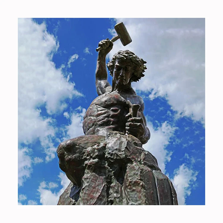 Custom Large Hand Carved Bronze Garden Statue Self Made Man Statue