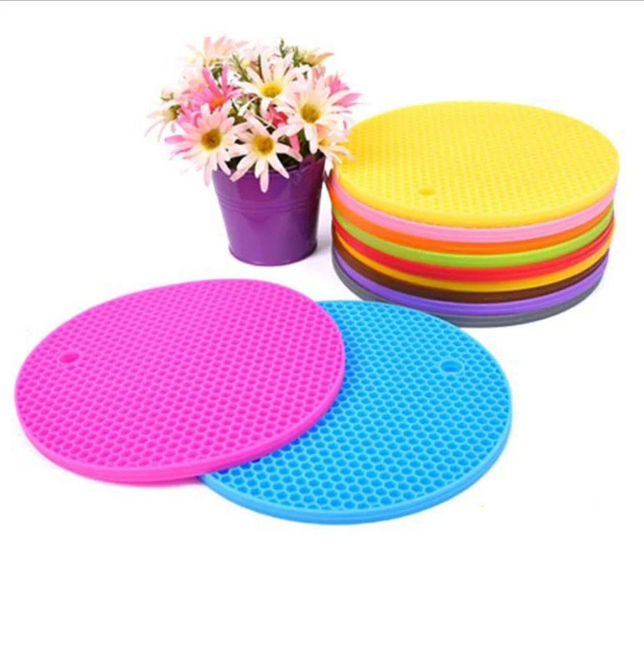 Custom Food Grade Silicone Heat Resistant Dish Mat Pot Mat Trivet Mat