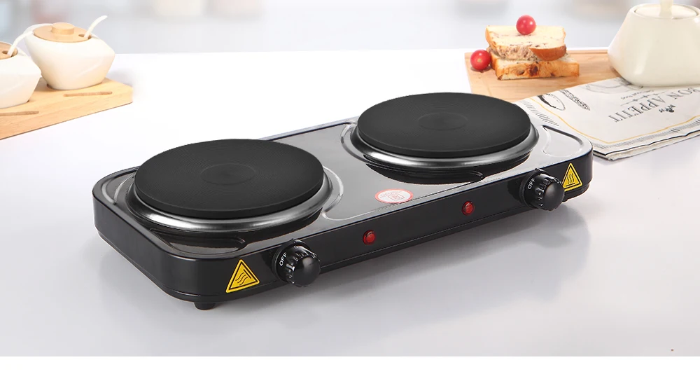 Andong Portable Electric Stove Twin Solid Hot Plate Cooktop Cooker