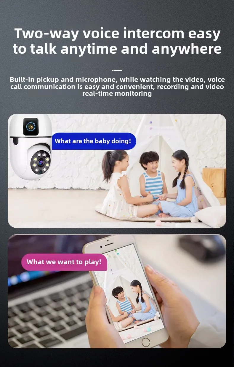 Cloudbirds V360pro E27 Bulb Mini Wireless IP Camera Small Indoor Binocular Dual Screen Right Left Rotate Screw PTZ Cloud Data