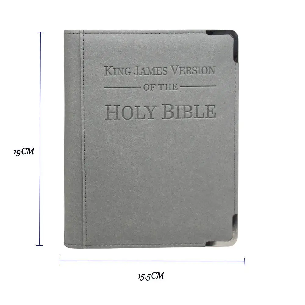 Boshiho pu leather bible covers with zipper gift carrier leather holder