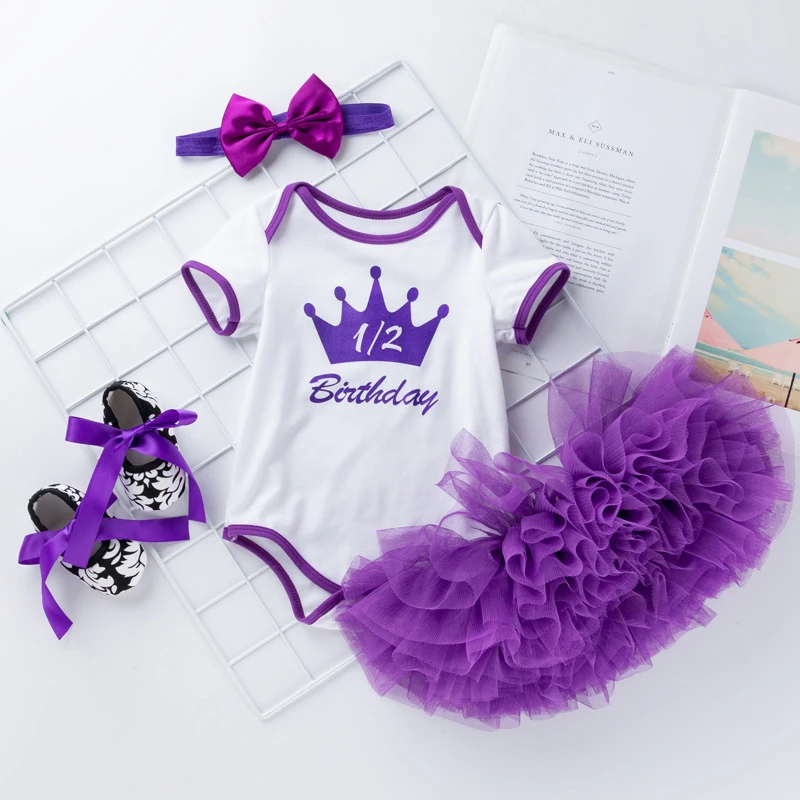 Hot Sale Newborn Baby Girl Birthday Dresses Outfits My First Birthday 1