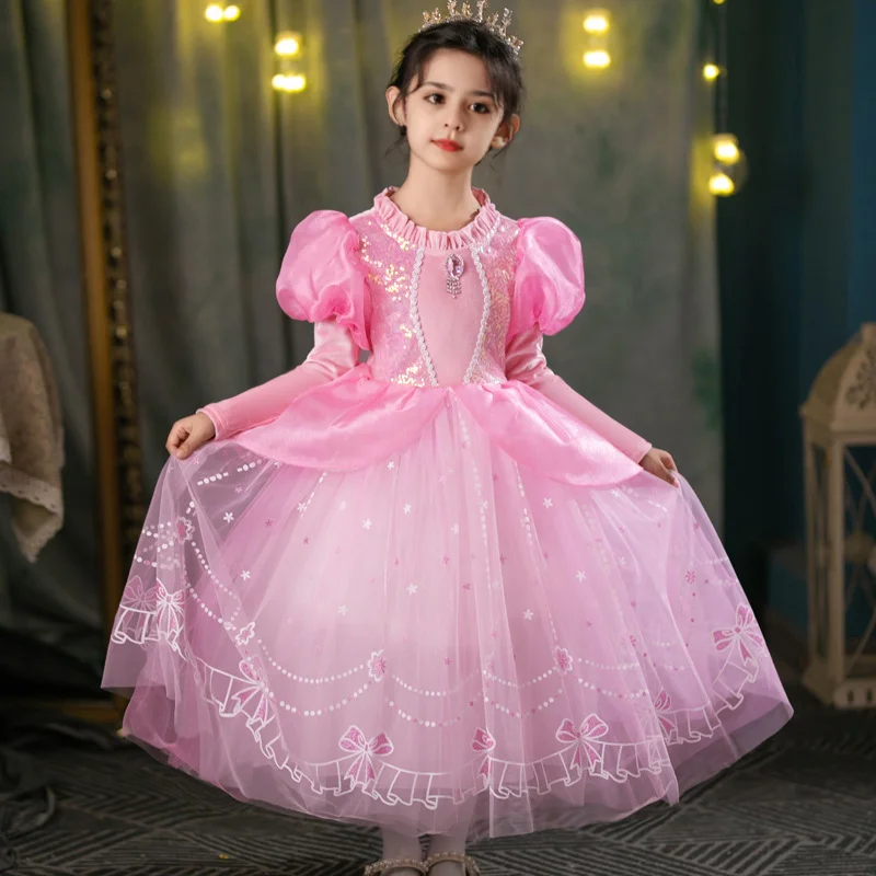 elsa dress pink Disney Princess Elsa Dress Up for Kids, Toddler Birthday Party Costume with Long Sleeves and Accessories