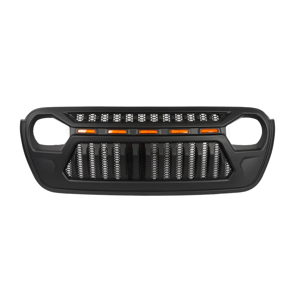 Front Grille with 5 LED Lights for Jeep Wrangler JL details