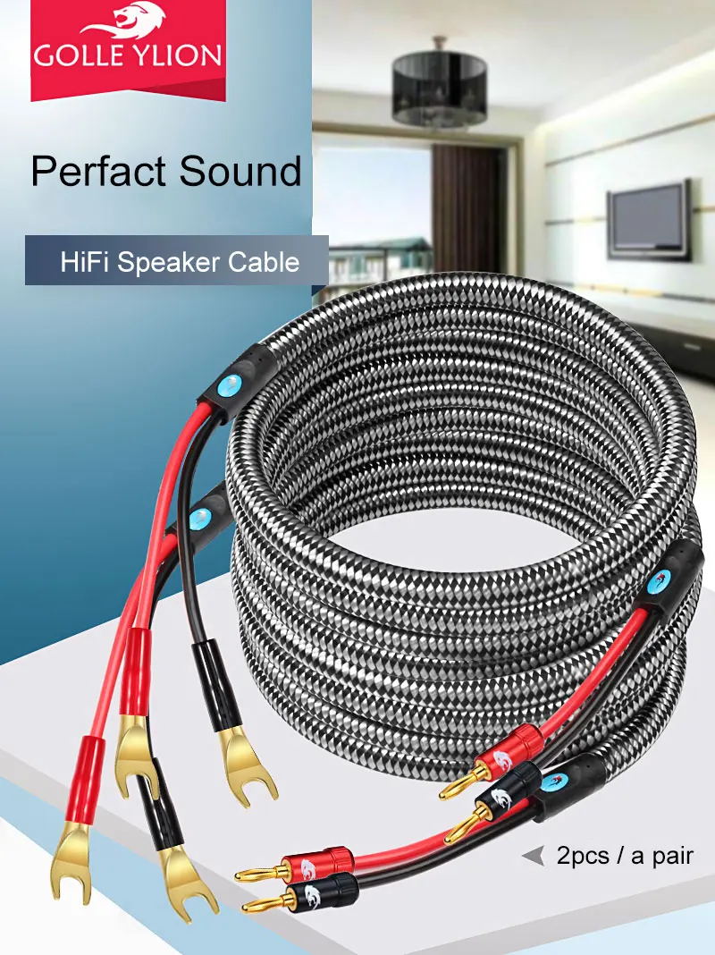 Factory Supply Low Noise Banana Plug Speaker Cable Audio For Speaker Mic