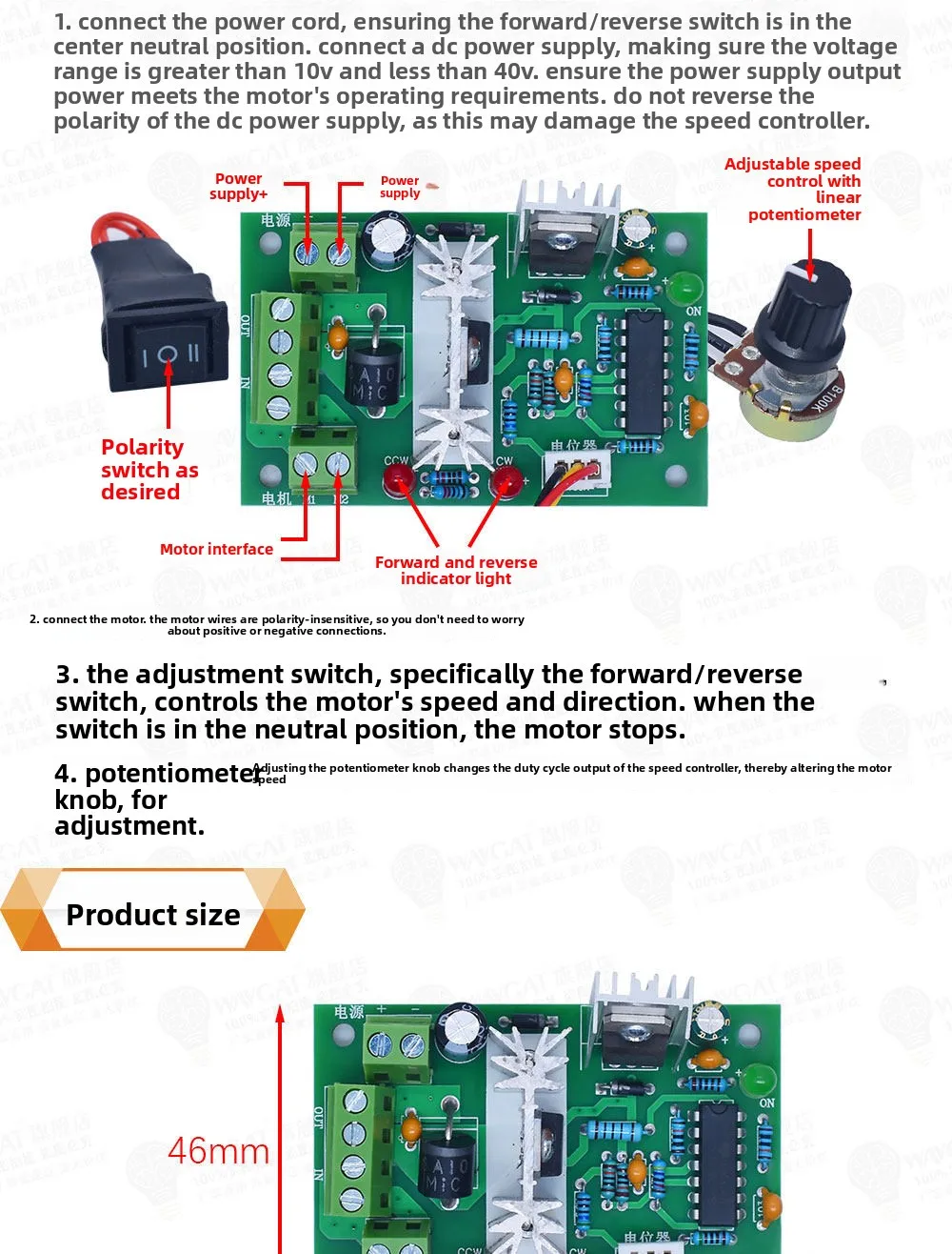 Thyristor Speed Controller, WAVGAT, 2000W/4000W, 220V - detail 34