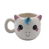 Cute 3D Unicorn Shaped Ceramic Mug With Rainbow Handle Unicorn Coffee Mug Cup Creative Gifts