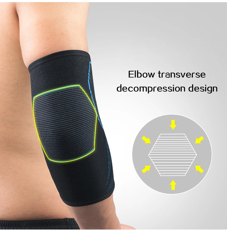 Worldwide Free Shipping 1 PC Compression Elbow Support Pads Elastic Brace for Basketball  Fitness Protector Arm Sleeves