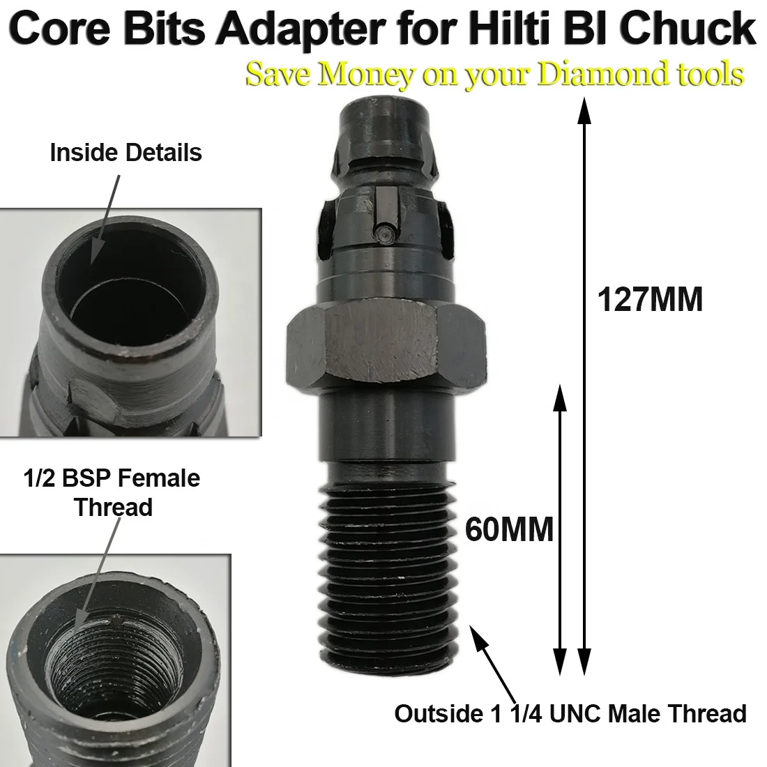 Shdiatool Diamond Core Drill Bit Adapter (ddbl To Ddbs) Dd160e Dd200 Dd250e Dd350 Hilti